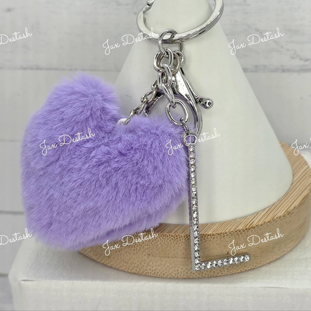 Monogrammed Purse/Key Heart Puff Charms - Picture 8 of 10